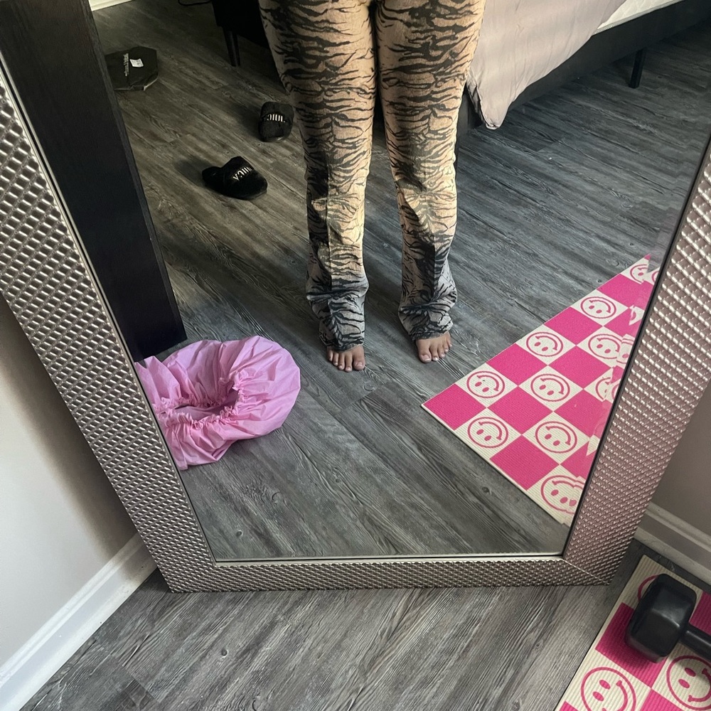 Jaded London Zebra Print Jeans - Black and Tan